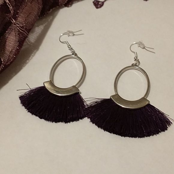 Purple Tassel Earrings! - Picture 1 of 4